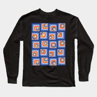 Abstract geometric shapes -blue Long Sleeve T-Shirt